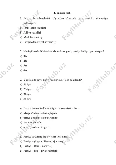 13-mavzu testi — DOCX