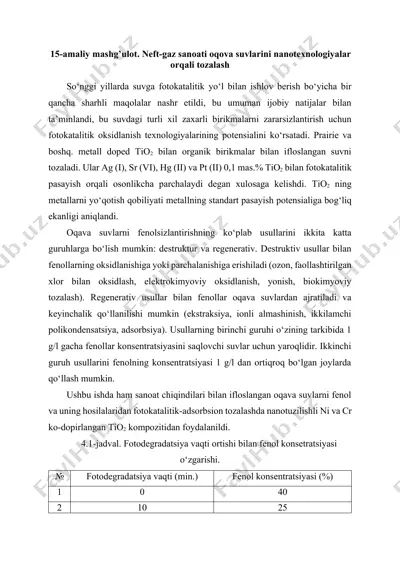 nanotexnologiyalar orqali neft-gaz sanoati oqova suvlarini tozalash — DOCX