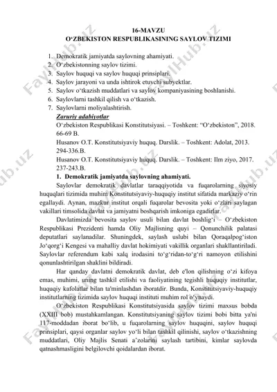 saylov tizimi haqida ma'lumotlar — DOC
