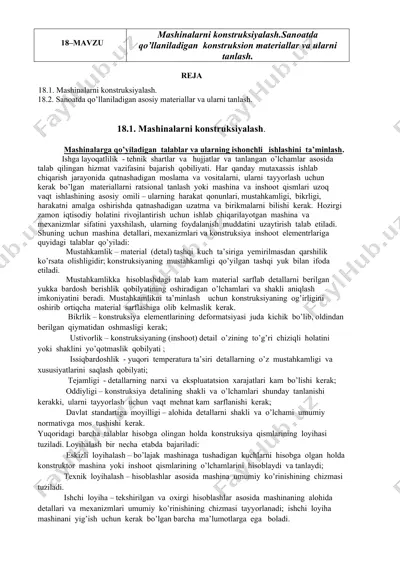 mashinalarni konstruksiyalash — DOC