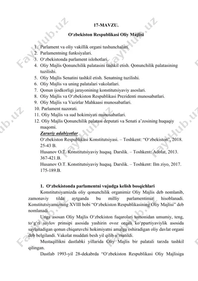 o‘zbekiston respublikasi oliy majlisi — DOCX