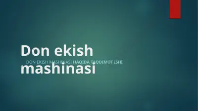 don ekish mashinasi — PPTX