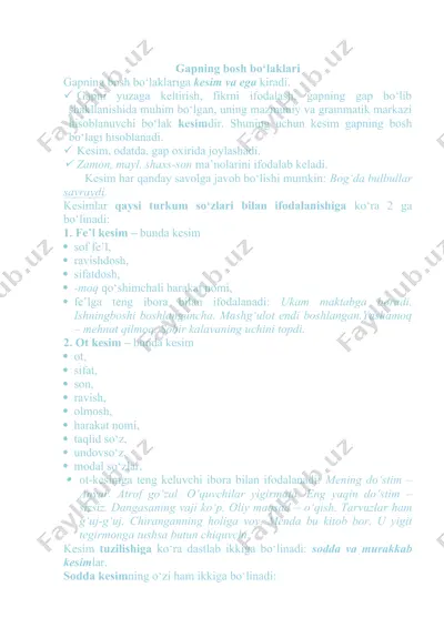 kеsimlar tuzilishi va turli turdagi kеsimlar — DOCX