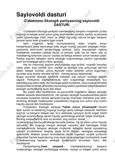 saylovoldi dasturi — DOCX