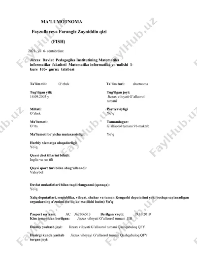 fayzullayeva farangiz zayniddin qizi — DOCX
