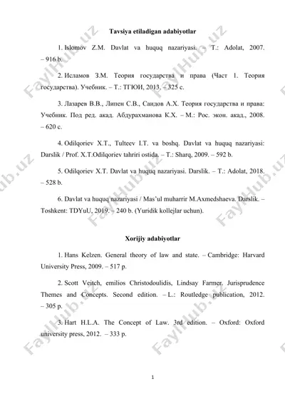 tavsiya etiladigan adabiyotlar — DOCX