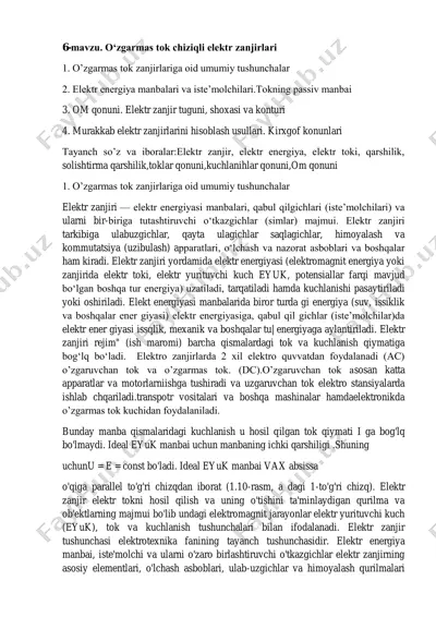o‘zgarmas tok chiziqli elektr zanjirlari — PDF