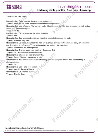 water polo club information — PDF