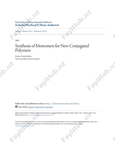 synthesis of monomers for new conjugated polymers — PDF