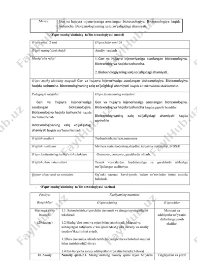 biotexnologiya — DOCX