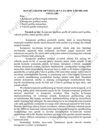 kompyuter grafikasi tushunchalari — DOCX