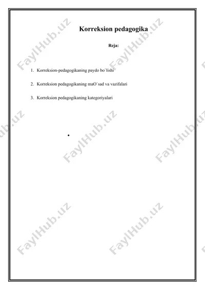 kasbga yo’naltilgan harakatlar va ularga oid boshlang’ich bilimlar — DOCX