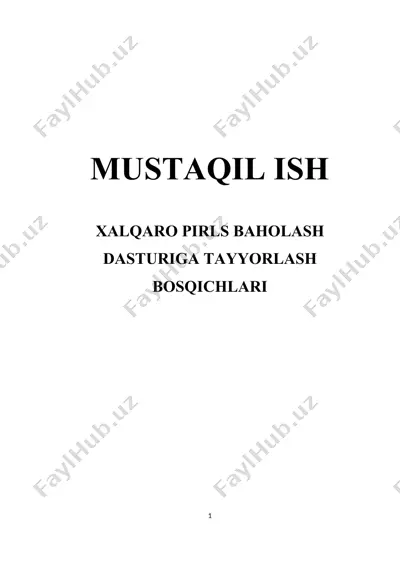 pirls baholash dasturiga tayyorgarlik bosqichlari — DOCX