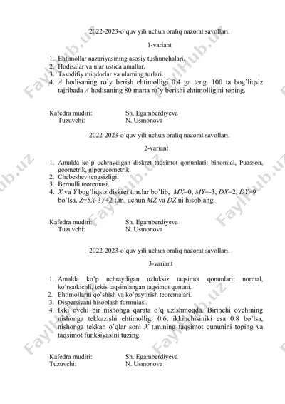 2022-2023-o’quv yili uchun oraliq nazorat savollari — DOCX