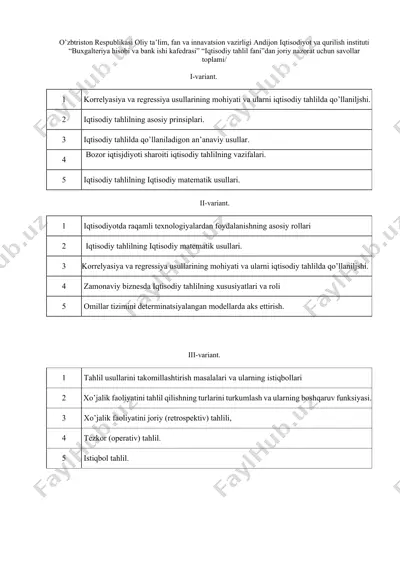 iqtisodiy tahlilning iqtisodiy matematik usullari — DOCX
