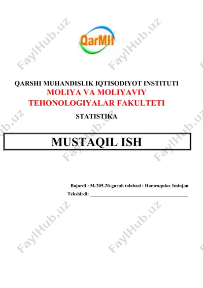 ko’p omilli regressiya tahlili — DOC