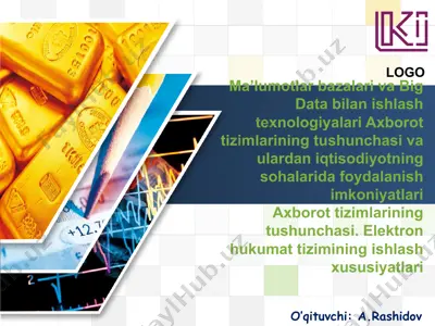ma’lumotlar bazalari va big data bilan ishlash texnologiyalari — PPT