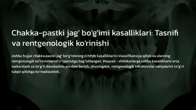 chakka-pastki jag' bo'g'imi kasalliklari: tasnifi va rentgenologik ko'rinishi — PPTX
