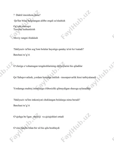 inklyuziv ta'limning muhimiyati — DOCX
