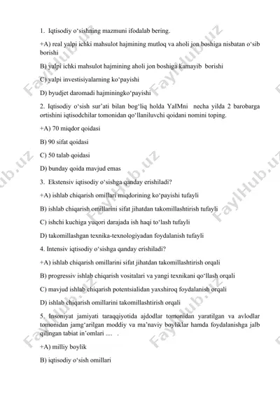 iqtisodiy o‘sishning mazmuni — DOCX