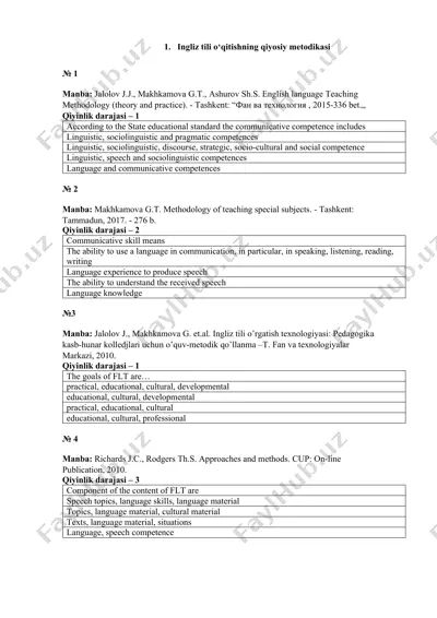 ingliz tili o‘qitishning qiyosiy metodikasi — DOCX
