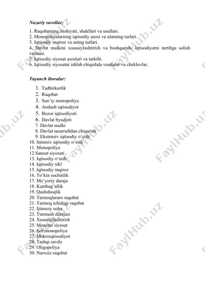 iqtisodiyot nazariyasi — DOCX