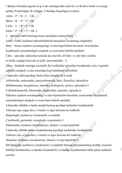 iqtisodiy tahlil asoslari — DOCX