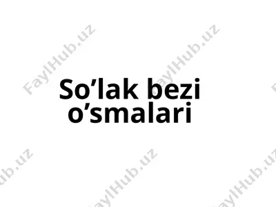 so'lak bezlari o'smalari — PPTX