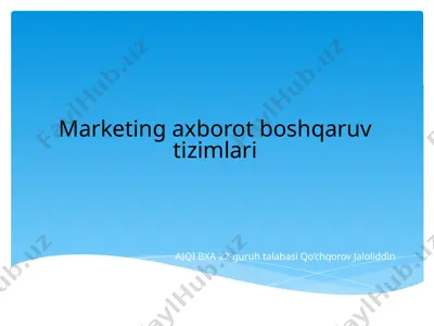 marketing axborot boshqaruv tizimlari — PPTX