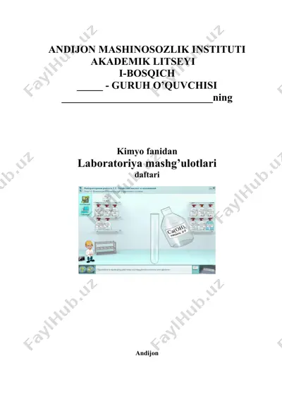 laboratoriya tajribalari o'tkazishning umumiy tartib qoidalari — DOCX