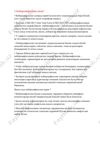 киберхавфсизлик — PDF