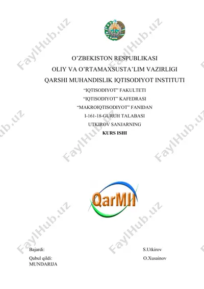 byudjet jarayonining tashkiliy-huquqiy asoslari va bosqichlari — DOCX