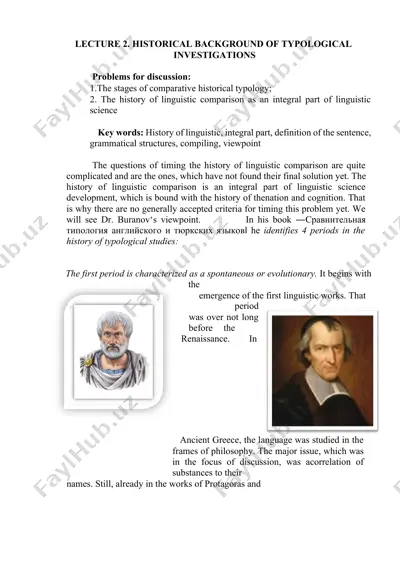 historical background of typological investigations — DOCX