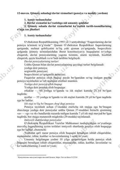 davlat pensiyalarining turlari — DOCX