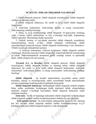 ishlab chiqarish nazariyasi — DOCX