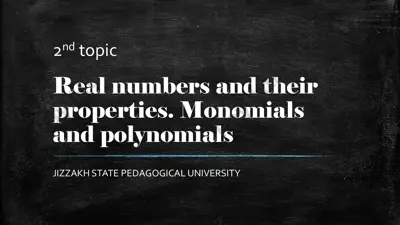 real numbers and their properties. monomials and polynomials — PDF