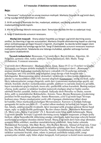 o'zbekiston tarixida renessans davrlari — PDF