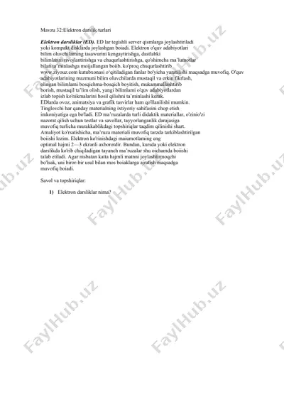 elektron darsliklar — DOCX