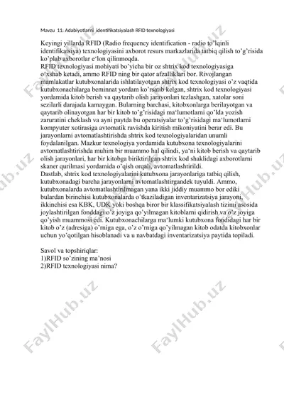 rfid tekhnologiyasi — DOCX