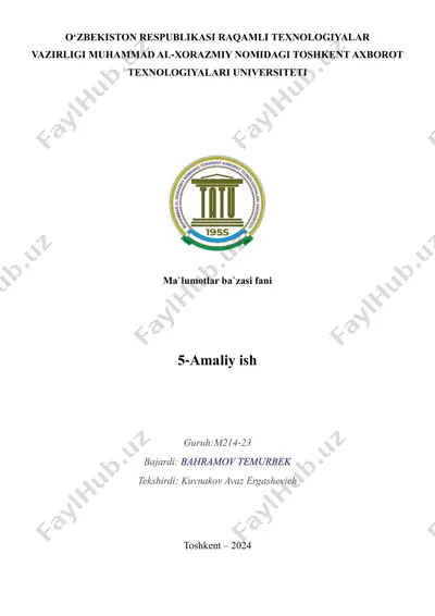ma'lumotlar bazasi — PDF