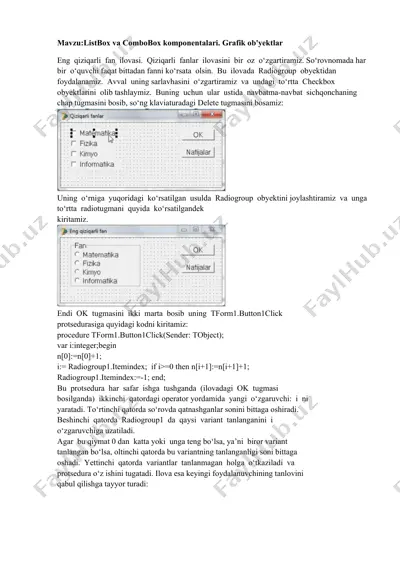 qiziqarli fanlar ilovasi — DOCX