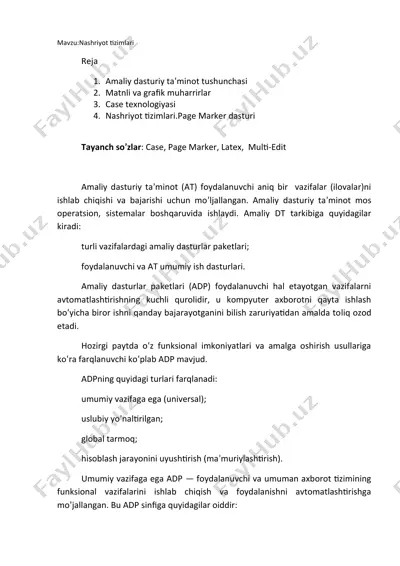 amaliy dasturiy ta’minot tushunchasi — DOCX