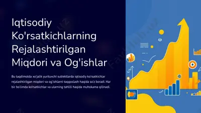 iqtisodiy ko'rsatkichlarning rejalashtirilgan miqdori va og'ishlar — PPTX