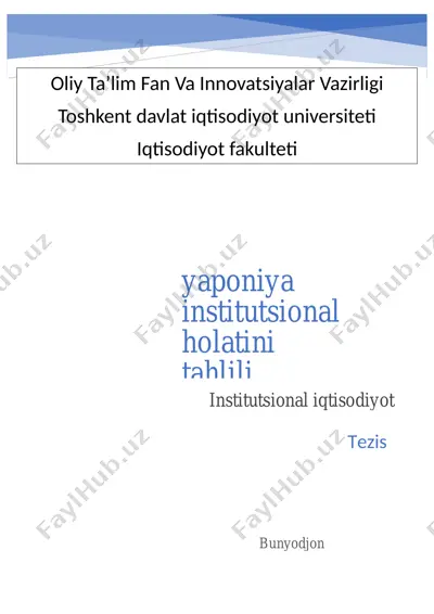 yaponiya institutsional holatini tahlili — DOCX