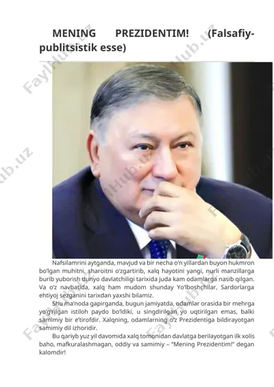 "mening prezidentim! (falsafiy-publitsistik esse)" — DOCX