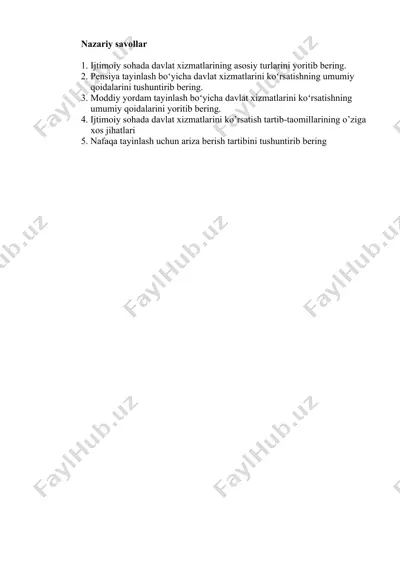 davlat xizmatlarining turlari — DOCX