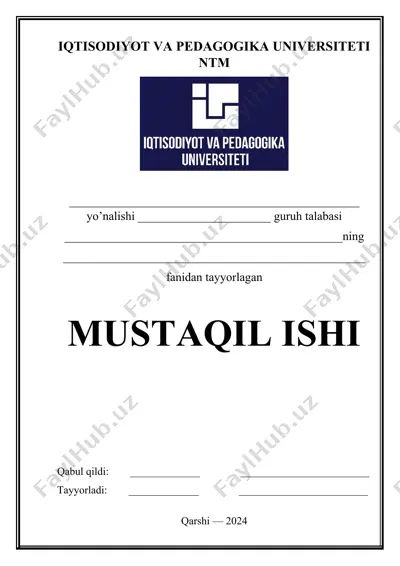 iqtisodiyot va pedagogika universiteti ntm — DOCX