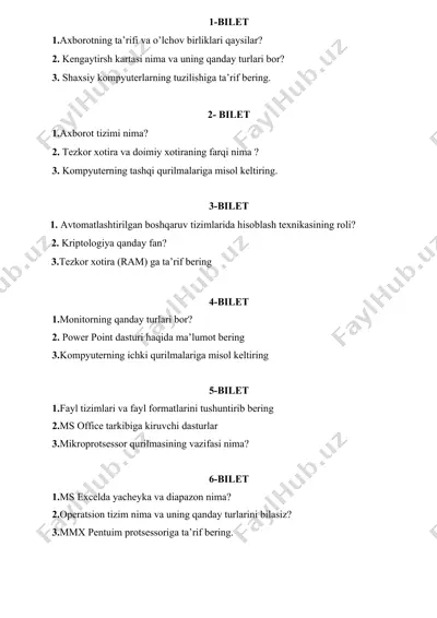 bilet — DOCX