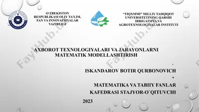 axborotlarni hujjatlar shaklida tahrirlash texnologiyasi — PPTX