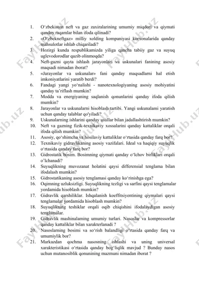 neft va gazning fizik-texnikaviy xossalari — DOCX
